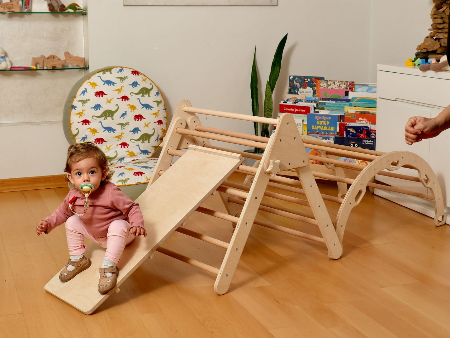 Montessori Indoor Playground | Pikler Triangle & Climbing Arch & 2in1 Ramp & Pillow