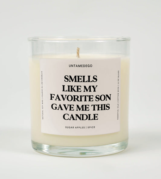 Smells Like My Favorite Son Gave Me This Candle Glass Candle