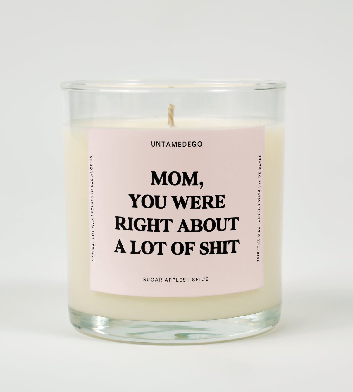 Mom You Were Right About Alot Of Shit Glass Candle