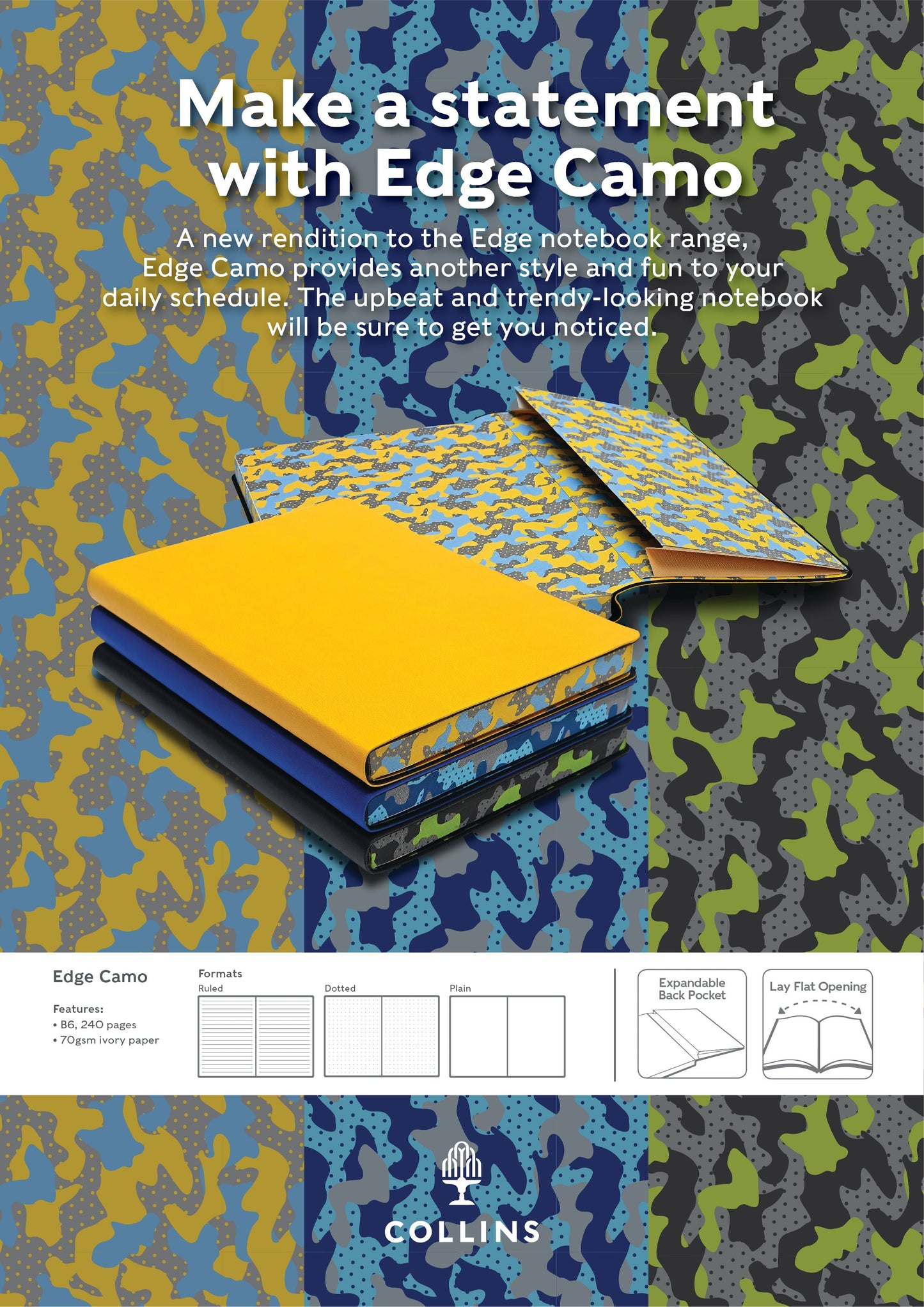 Edge Camo -  Notebook B6 Ruled (EDCM1B6R)