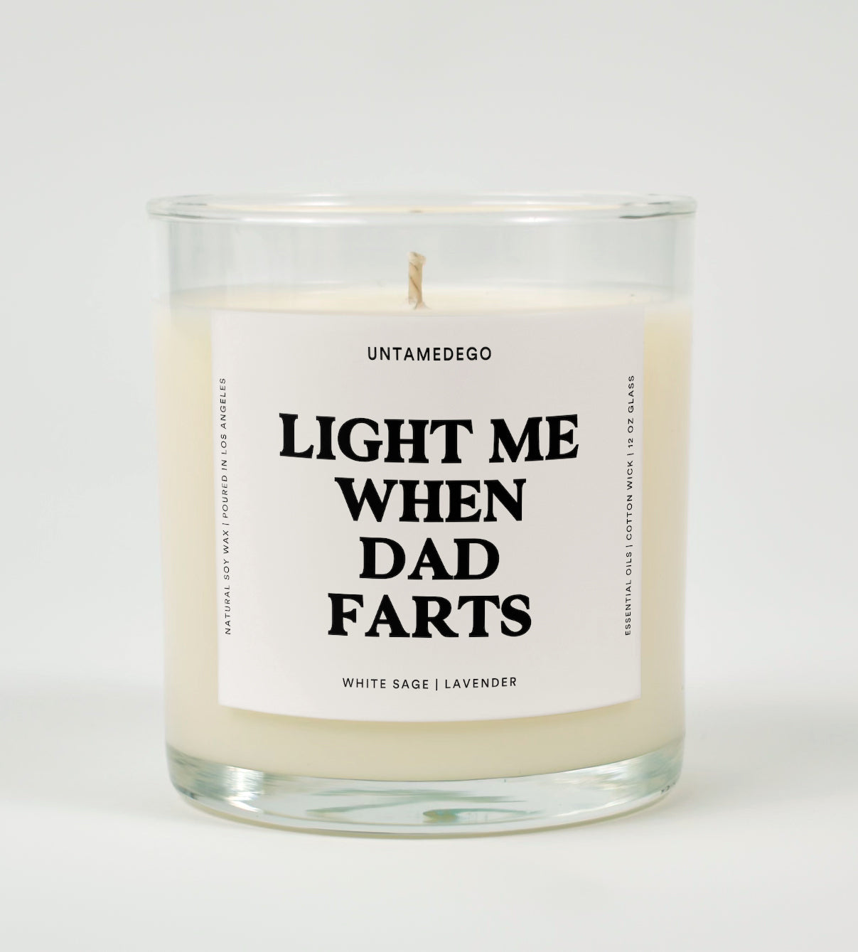 Light Me When Dad Farts Glass Candle