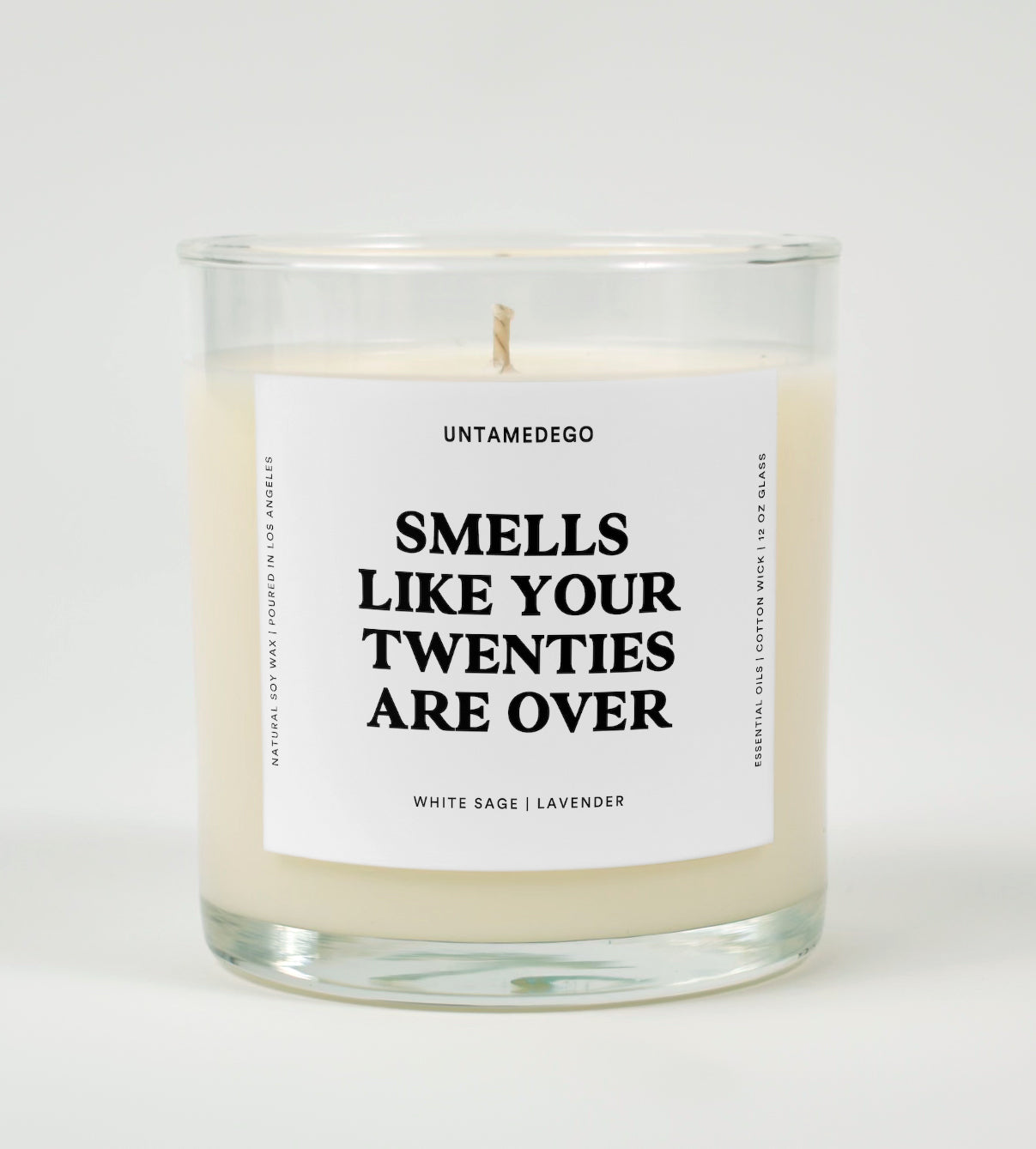 Smells Like Your Twenties Are Over Birthday Glass Candle