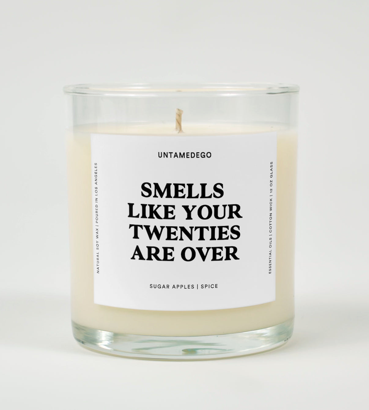 Smells Like Your Twenties Are Over Birthday Glass Candle