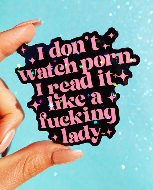 Read It Like a Lady Sticker – Funny Bookish Glitter Vinyl Sticker