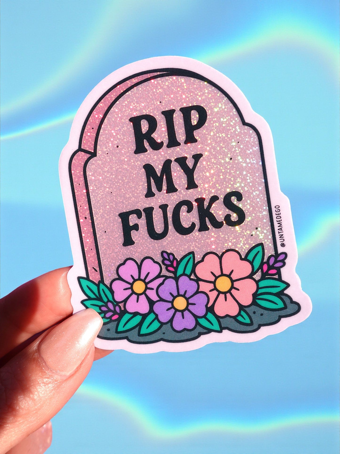 RIP My Fucks Glitter Vinyl Sticker