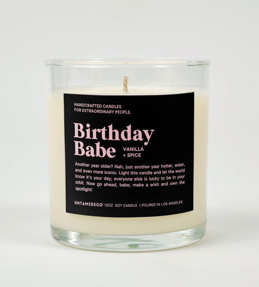Birthday Babe Glass Candle
