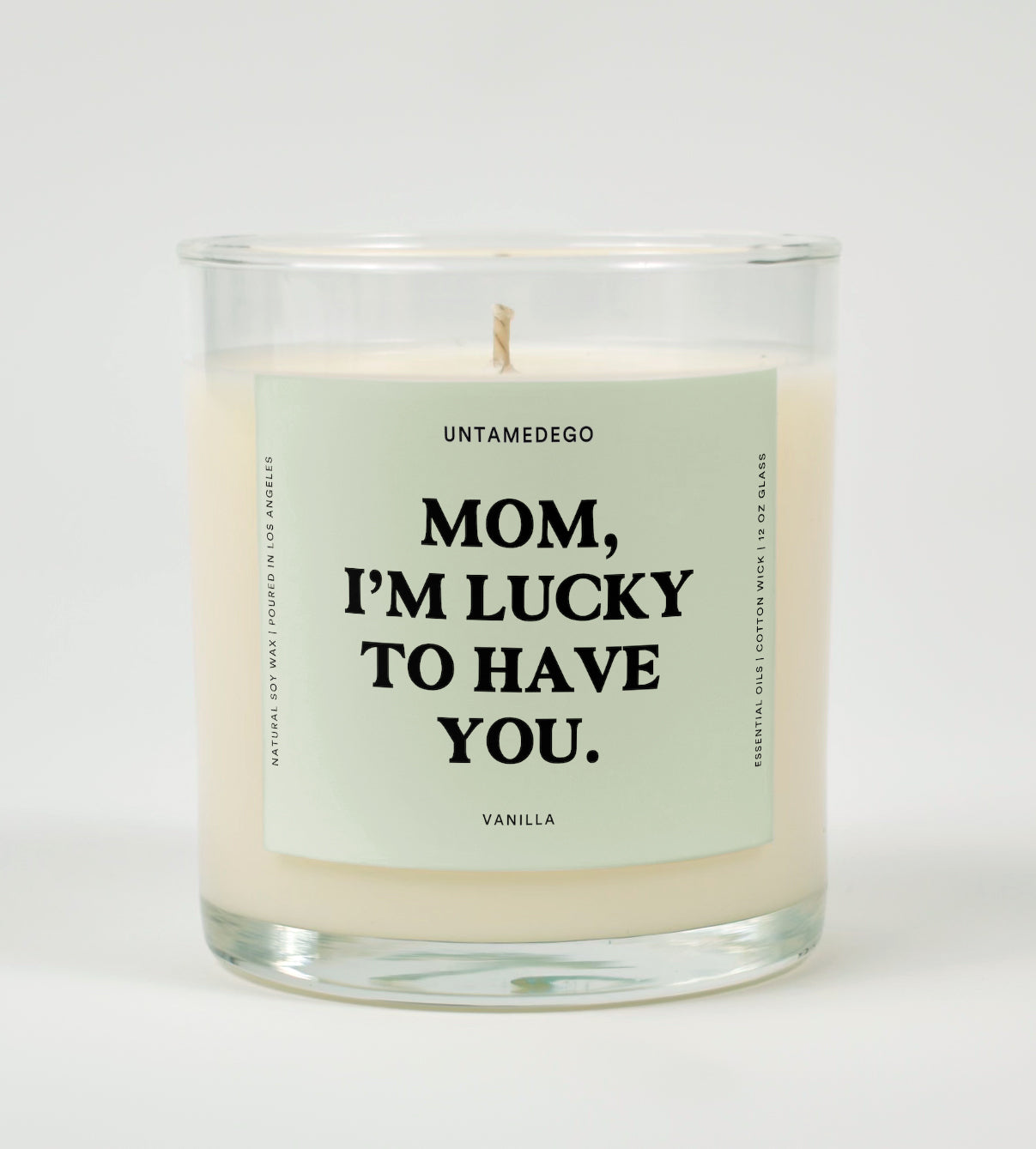 Mom I'm Lucky To Have You Glass Candle