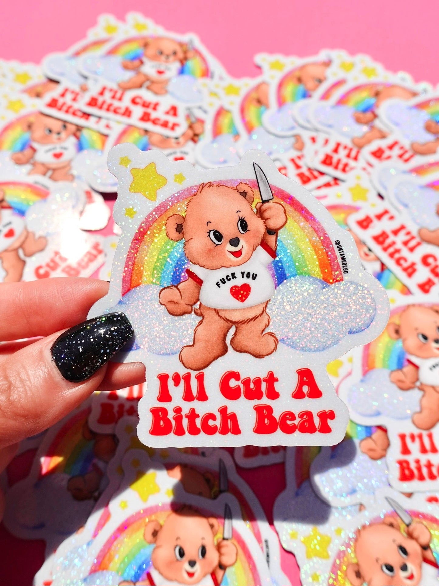 I'll Cut A Bitch Bear Lolly The Bear Sticker