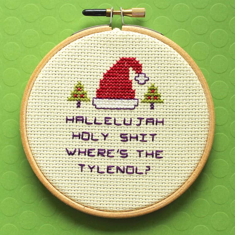 Christmas Vacation Quote Cross Stitch Kit – Funny Holiday Design
