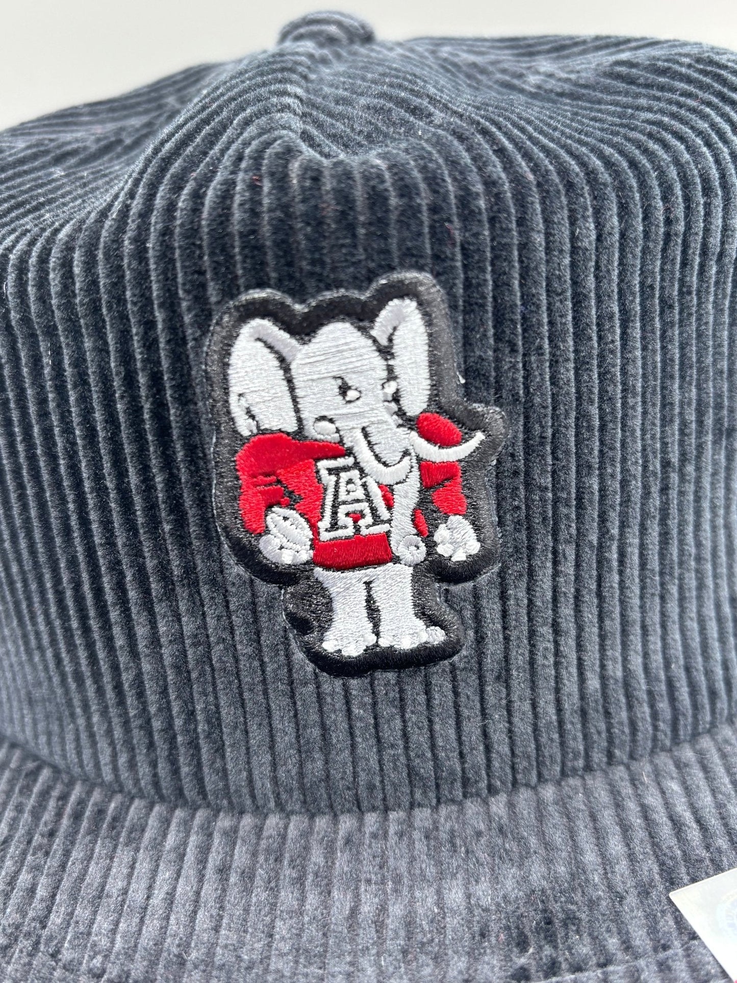 Corduroy Big Al Patch Snapback Hat - Black