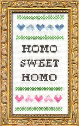Deluxe Cross Stitch Kit – “Homo Sweet Homo” Funny Housewarming Pattern
