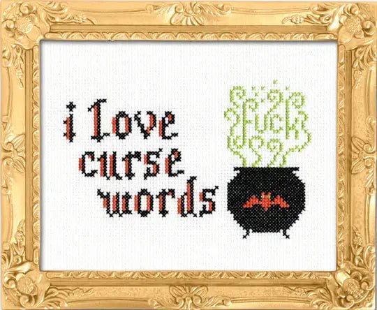 Deluxe Cross Stitch Kit – “I Love Curse Words” Funny Beginner Pattern