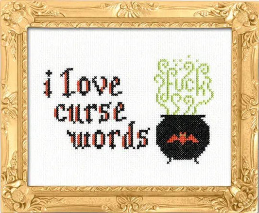 Deluxe Cross Stitch Kit – “I Love Curse Words” Funny Beginner Pattern