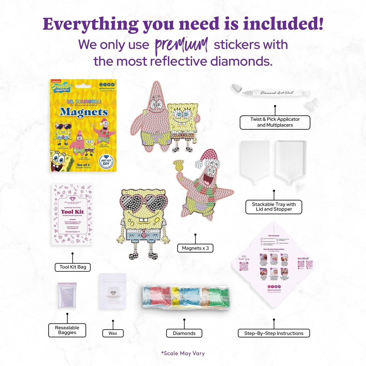 Diamond Art Club - Magnets - SpongeBob SquarePants™ (Set of 3)