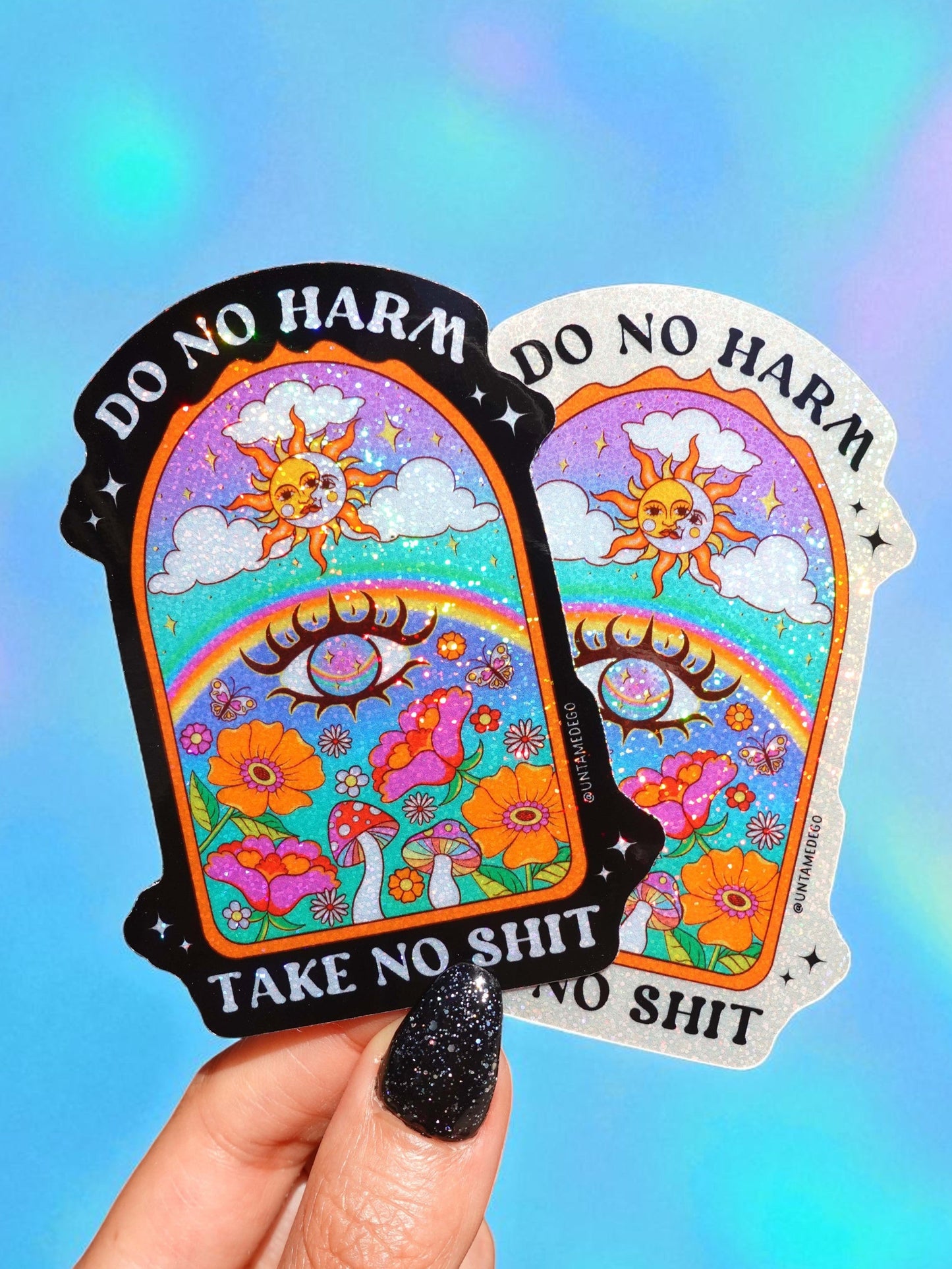 Do No Harm Take No Shit Vinyl Glitter Vinyl Sticker