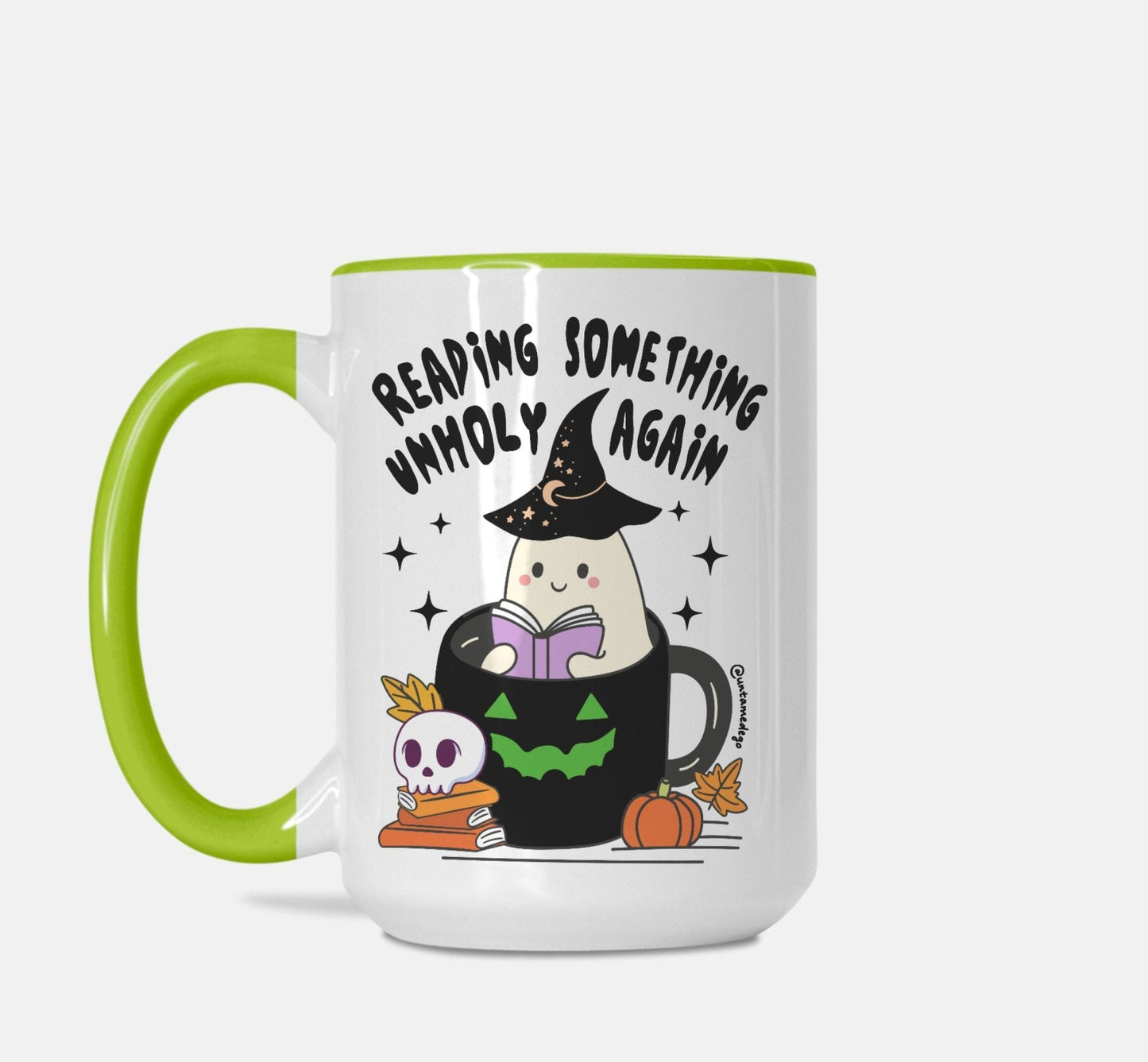 Reading Something Unholy Again Halloween Mug