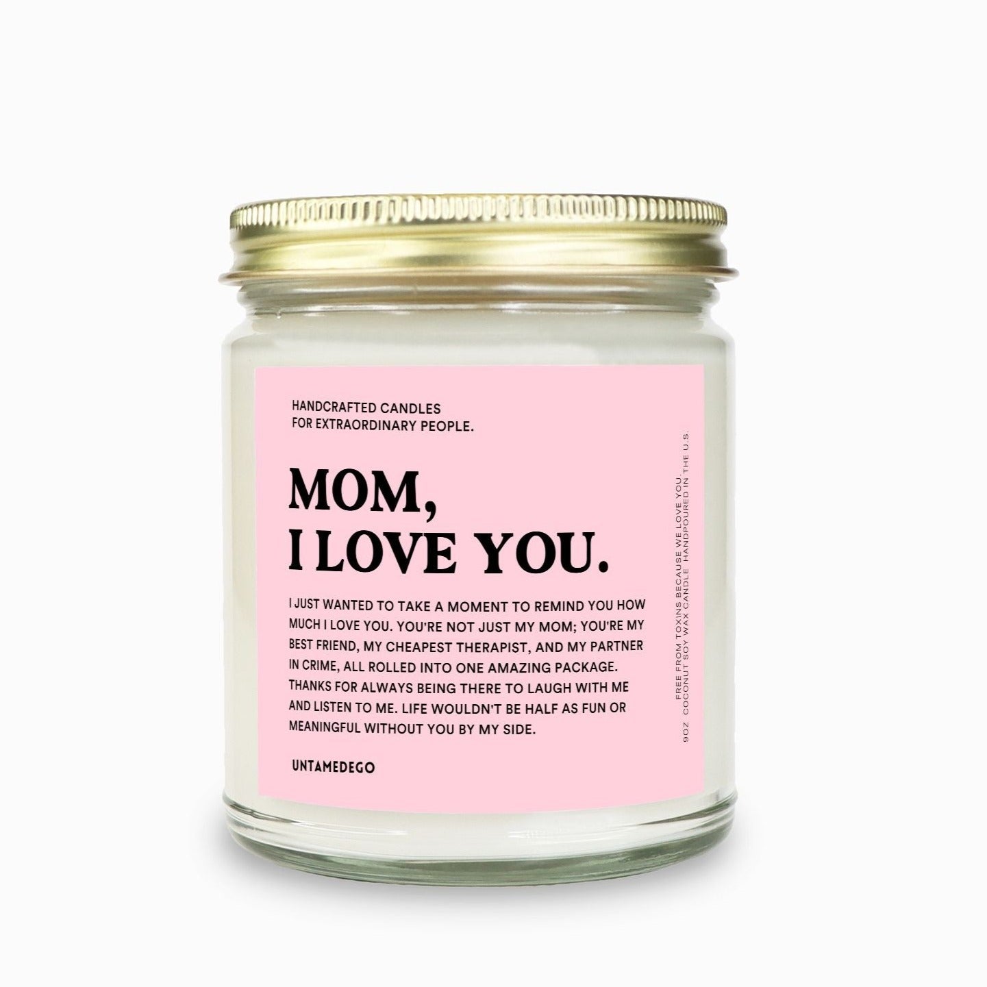 Mom I Love You Candle