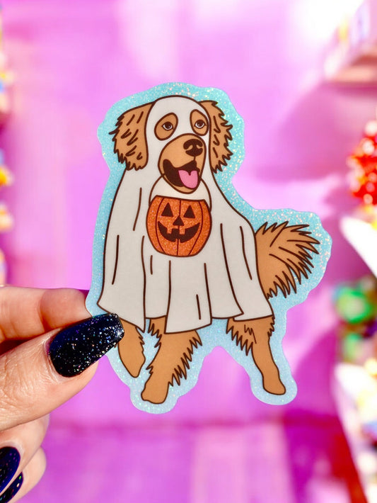 Trick Or Treat Puppy Halloween Sticker