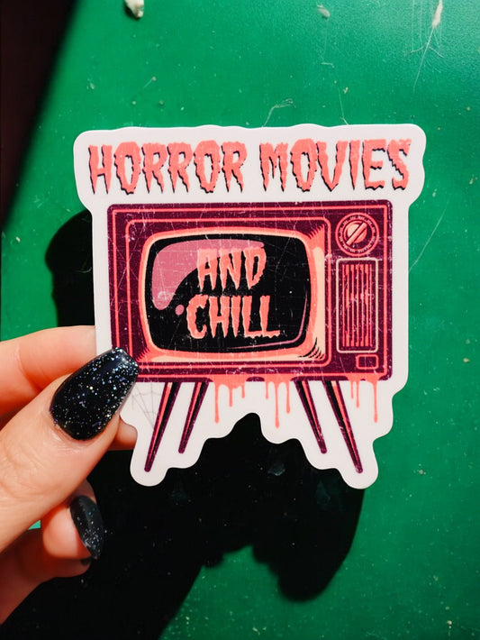 Horror Movies And Chill Halloween Sticker