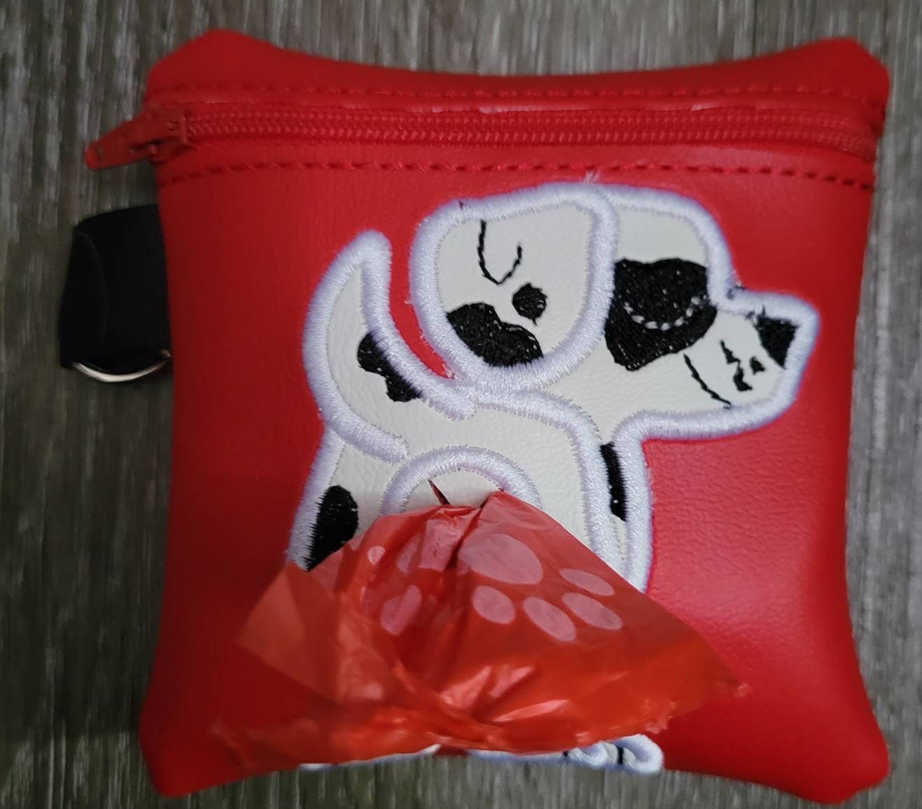Dalmatian Poop Bag Pouch - gift for dog lover - Zippered poop bag holder-  Gift for Dog Walker - veterinarian - dog groomer
