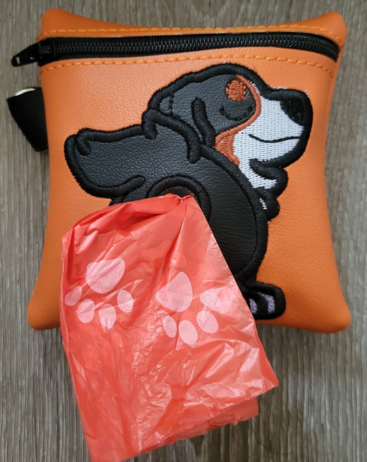 Bernese Mountain Dog Poop Bag Pouch - gift for dog lover - Zippered poop bag holder-  Gift for Dog Walker - veterinarian - dog groomer