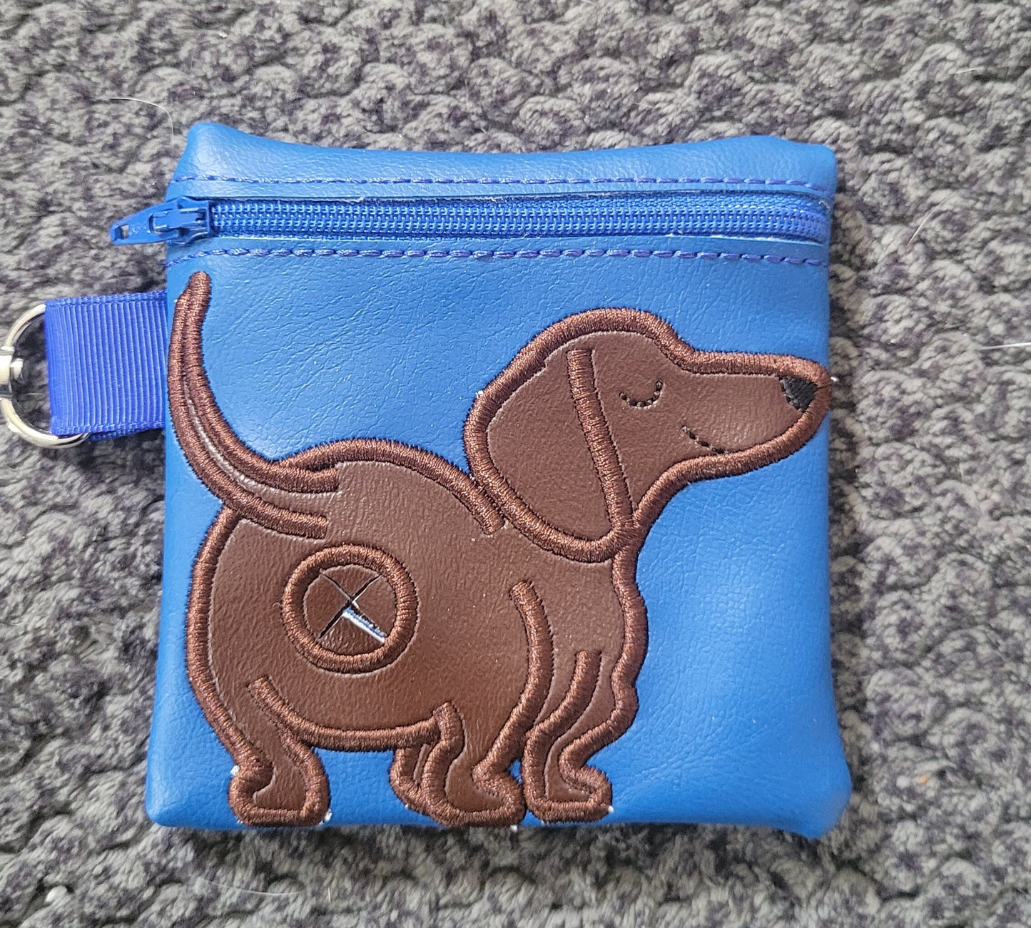 Dachshund Poop Bag Pouch - gift for dog lover - Zippered poop bag holder-  Gift for Dog Walker - veterinarian - dog groomer
