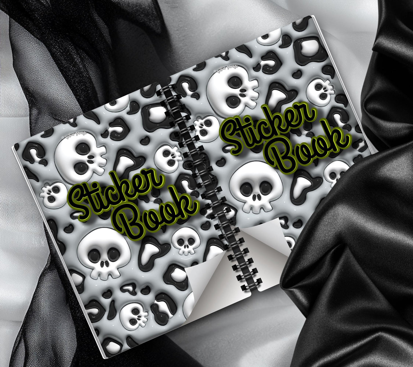 Cartoon Skeletons Reusable Sticker Book, Perfect Gift to Personalize,  Kids and Adult Friendly Sticker Organizer