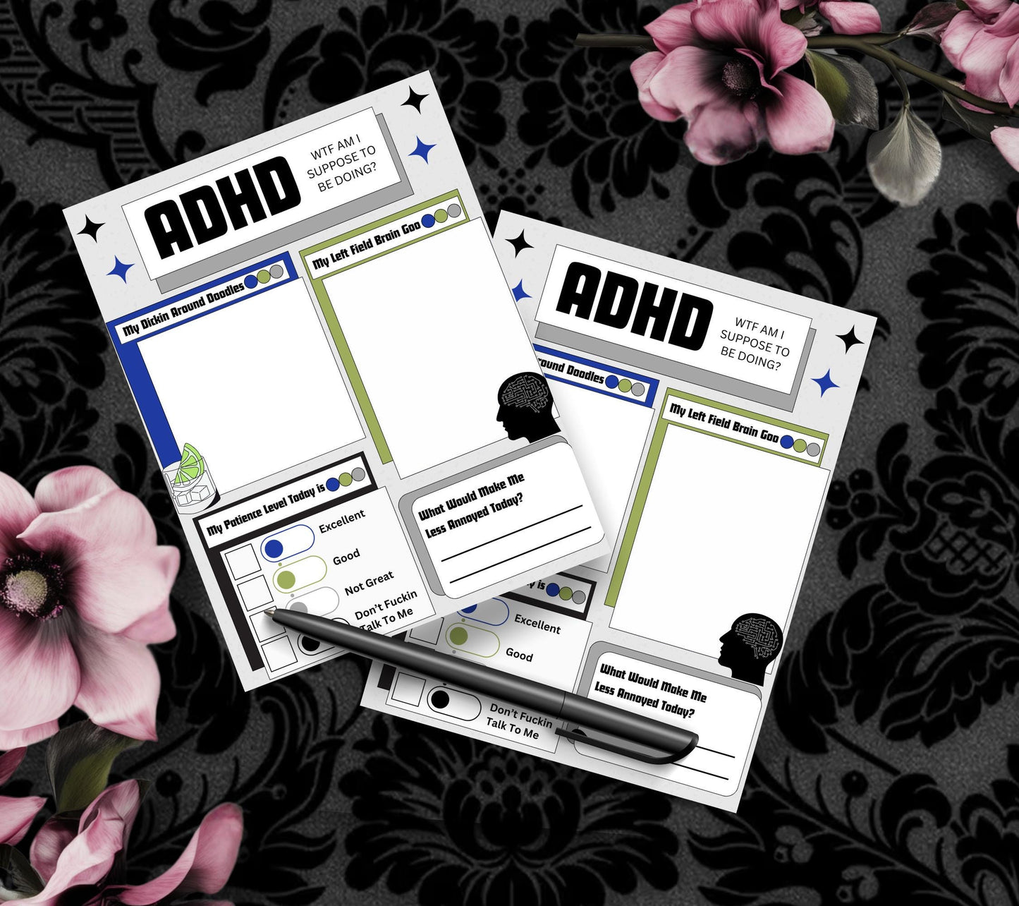 Adult ADHD Humor Notepad, Sarcastic & Sassy, Perfect Gift for Adults Coping with ADHD, Coworkers and Friends