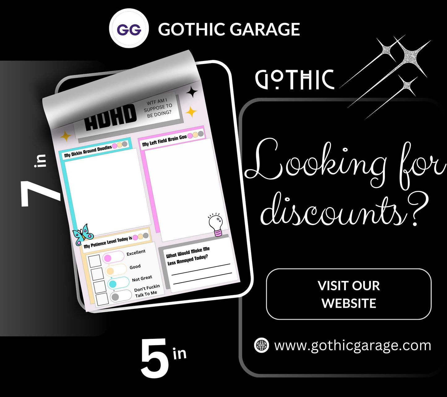 Adult ADHD Humor Notepad, Sarcastic & Sassy, Perfect Gift for Adults Coping with ADHD, Coworkers and Friends