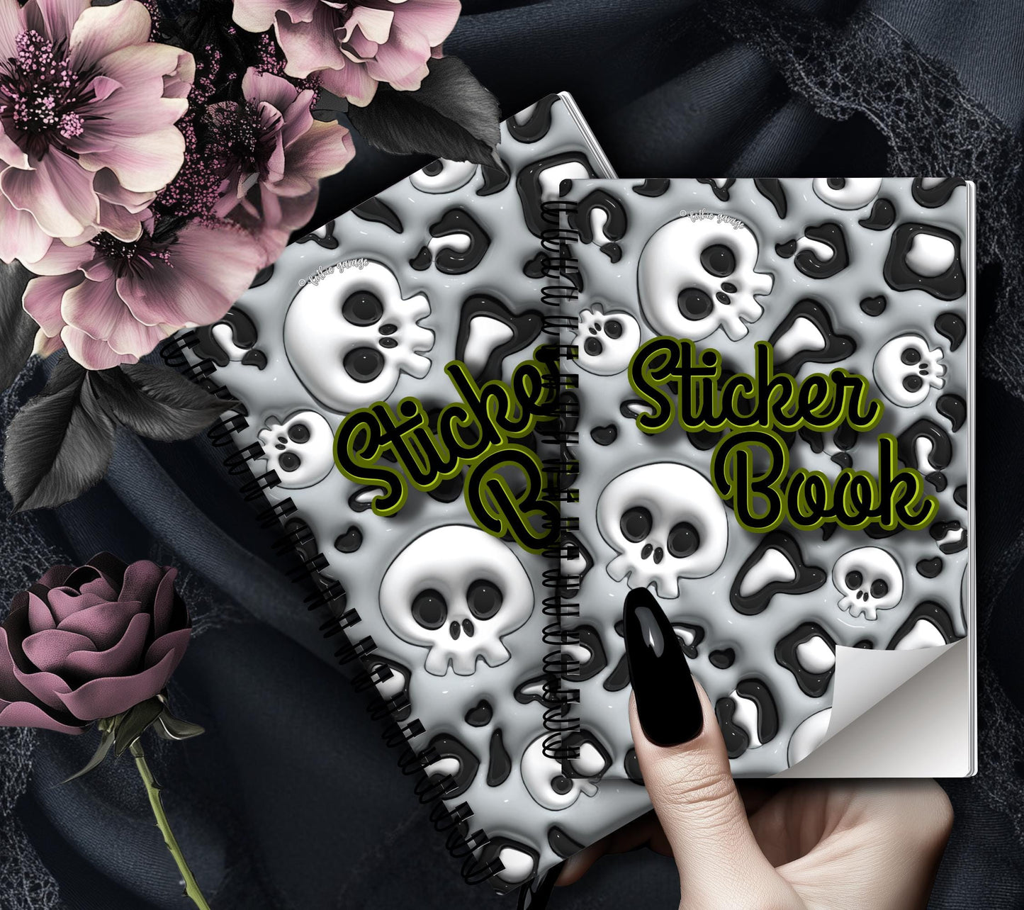 Cartoon Skeletons Reusable Sticker Book, Perfect Gift to Personalize,  Kids and Adult Friendly Sticker Organizer