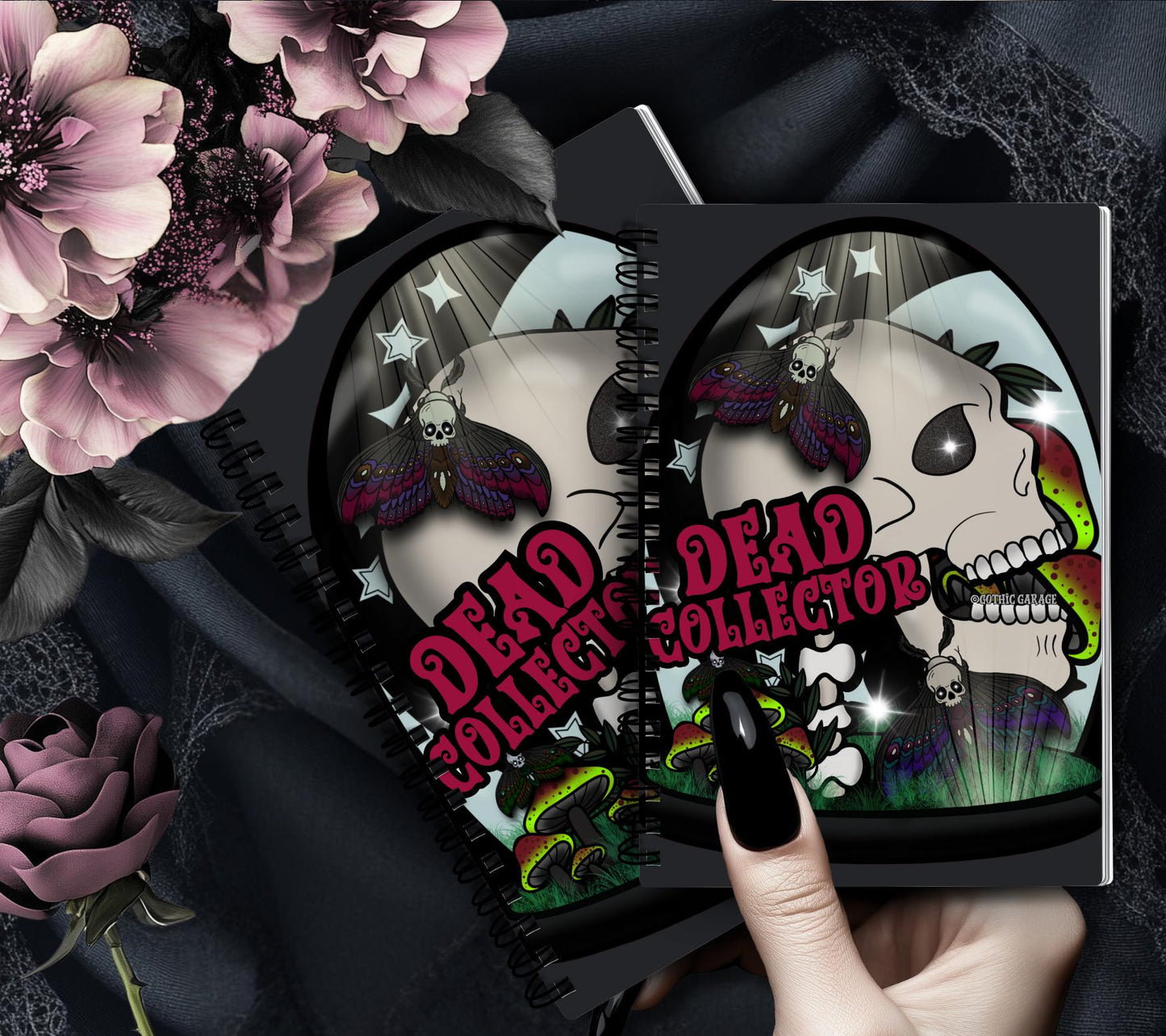 Dead Collector Reusable Sticker Book -  9x6 Album for Organizing your Oddities & Curiosities Stickers, Choose Glossy or Holographic