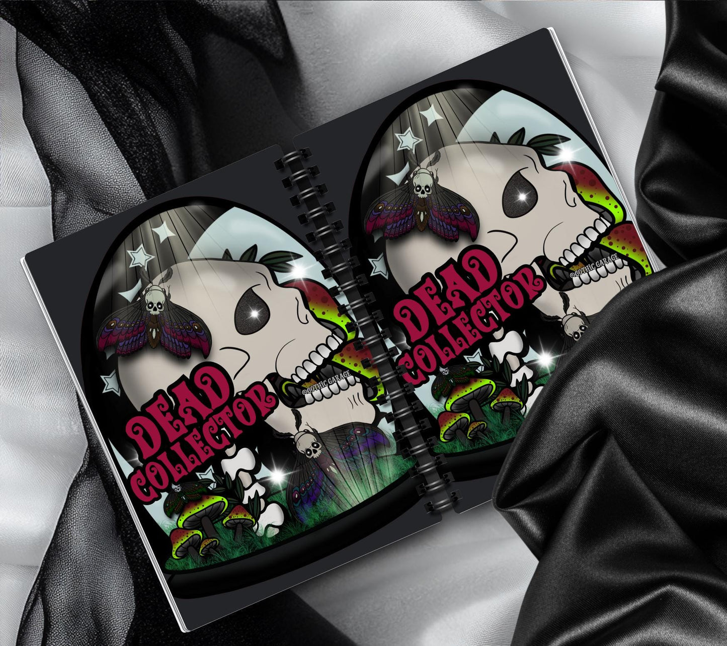 Dead Collector Reusable Sticker Book -  9x6 Album for Organizing your Oddities & Curiosities Stickers, Choose Glossy or Holographic