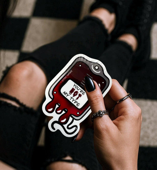 Vampire Blood Bag, Waterproof Die Cut Sarcastic Sticker, Choose Between Glossy or Holographic, Perfect to Add Horror to any Surface