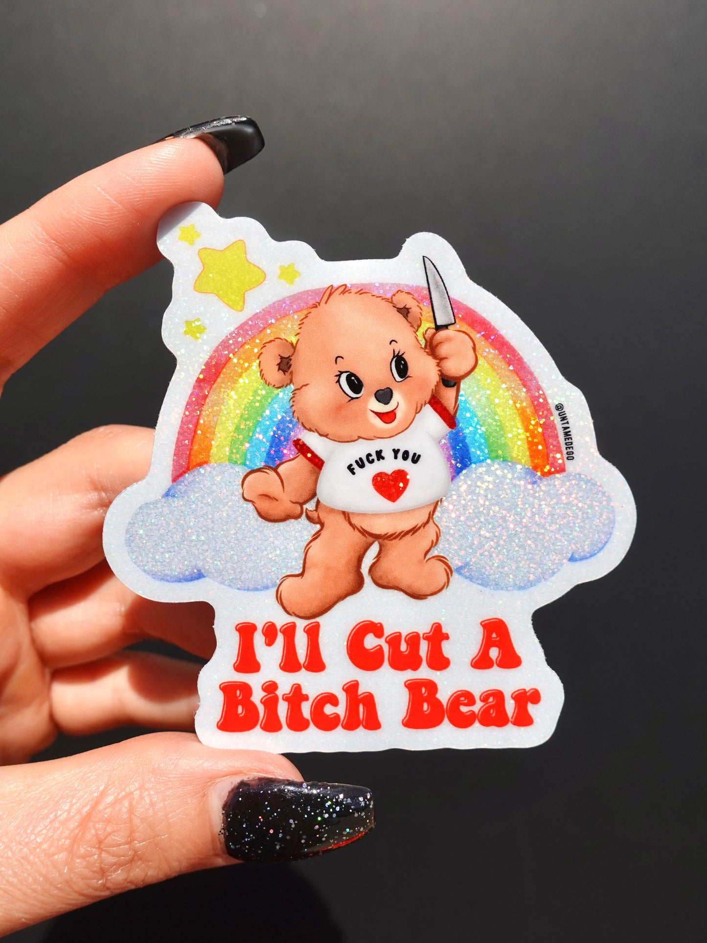 I'll Cut A Bitch Bear Lolly The Bear Sticker