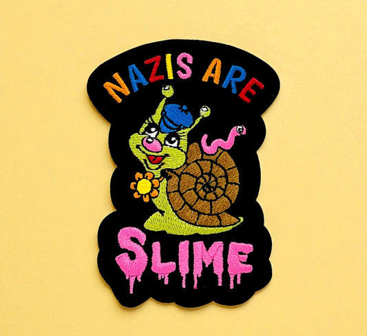 Nazis Are Slime Patch – Anti-Fascist Embroidered Iron-On Statement Patch
