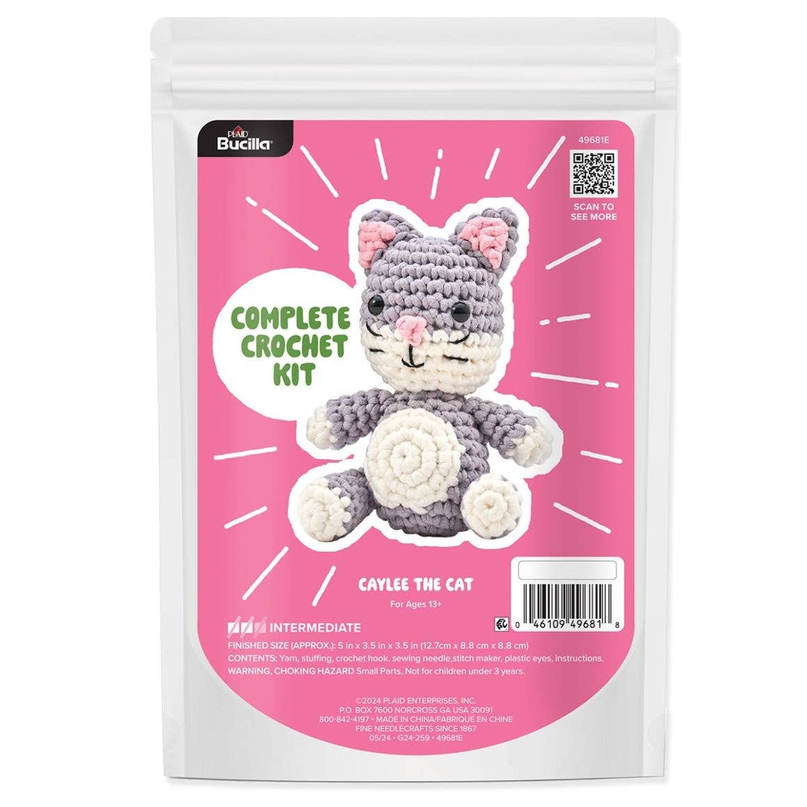 Plaid Crafts - Bucilla Amigurumi Crochet Kit - Caylee the Cat