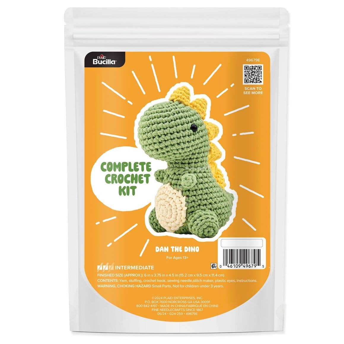 Plaid Crafts - Bucilla Amigurumi Crochet Kit - Dan the Dino