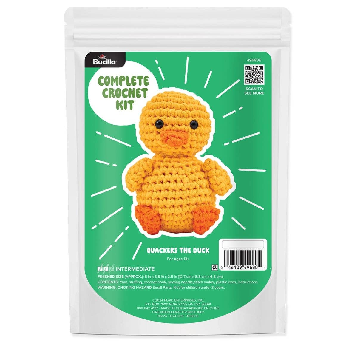 Plaid Crafts - Bucilla Amigurumi Crochet Kit - Quackers the Duck