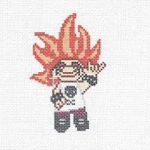 Punk Rock Troll Needlepoint Canvas with Orange Hair – 2"x3", 18 Mesh by Misty Morrow