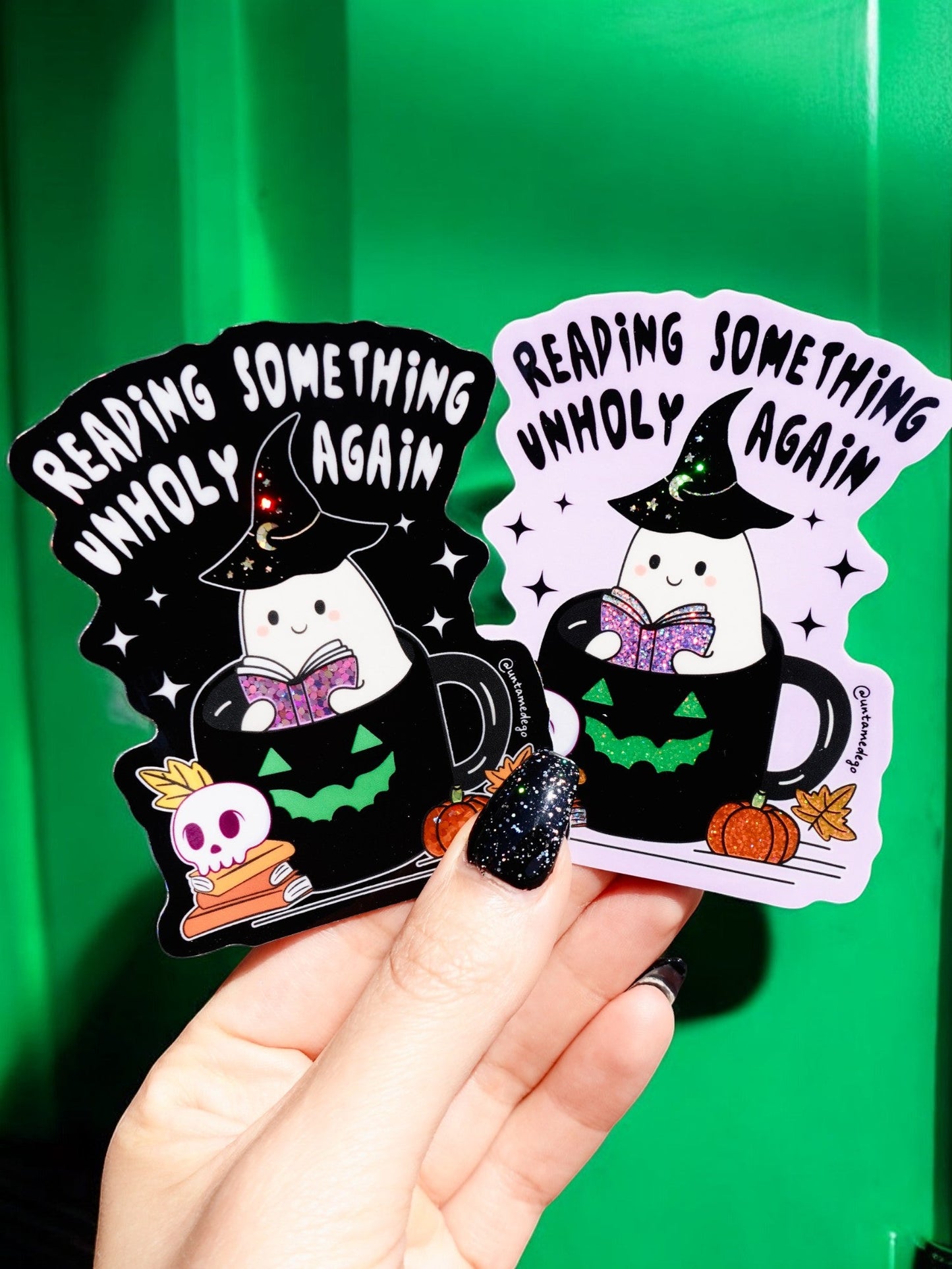 Reading Something Unholy Again Halloween Sticker