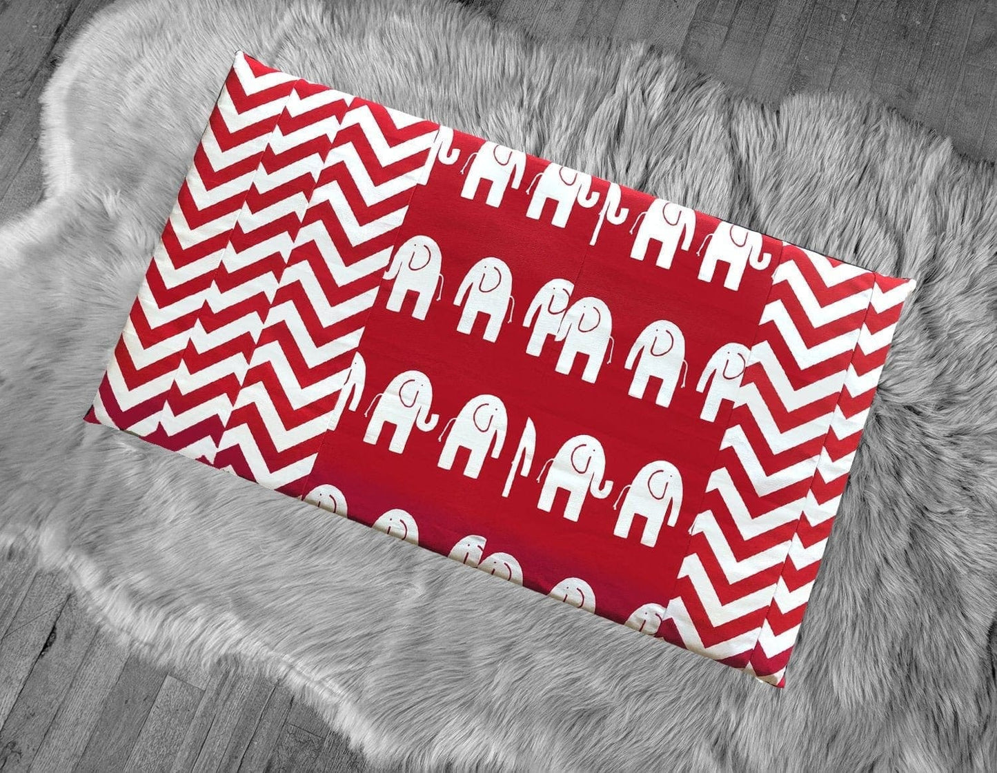 SALE IKEA Bankkamrat, Hemmahos, Stuva Bench Pad Cover  Red Elephant, Chevron