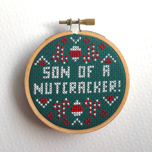 Son of a Nutcracker Cross Stitch Kit – Ugly Christmas Sweater Design (3”)