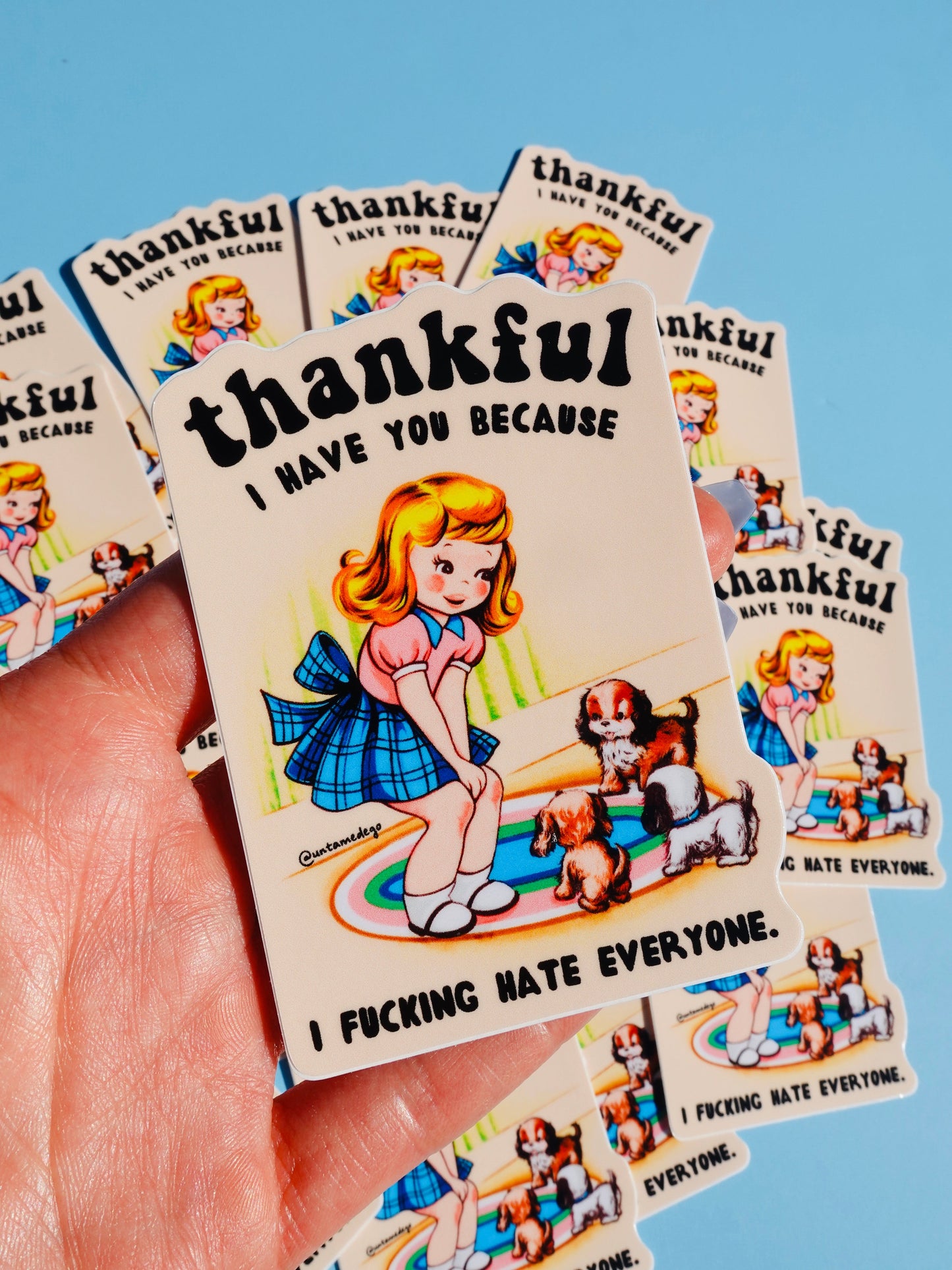 Funny Vinyl Sticker – Thankful I Have You – Dog Waterproof Dark Humor Decal