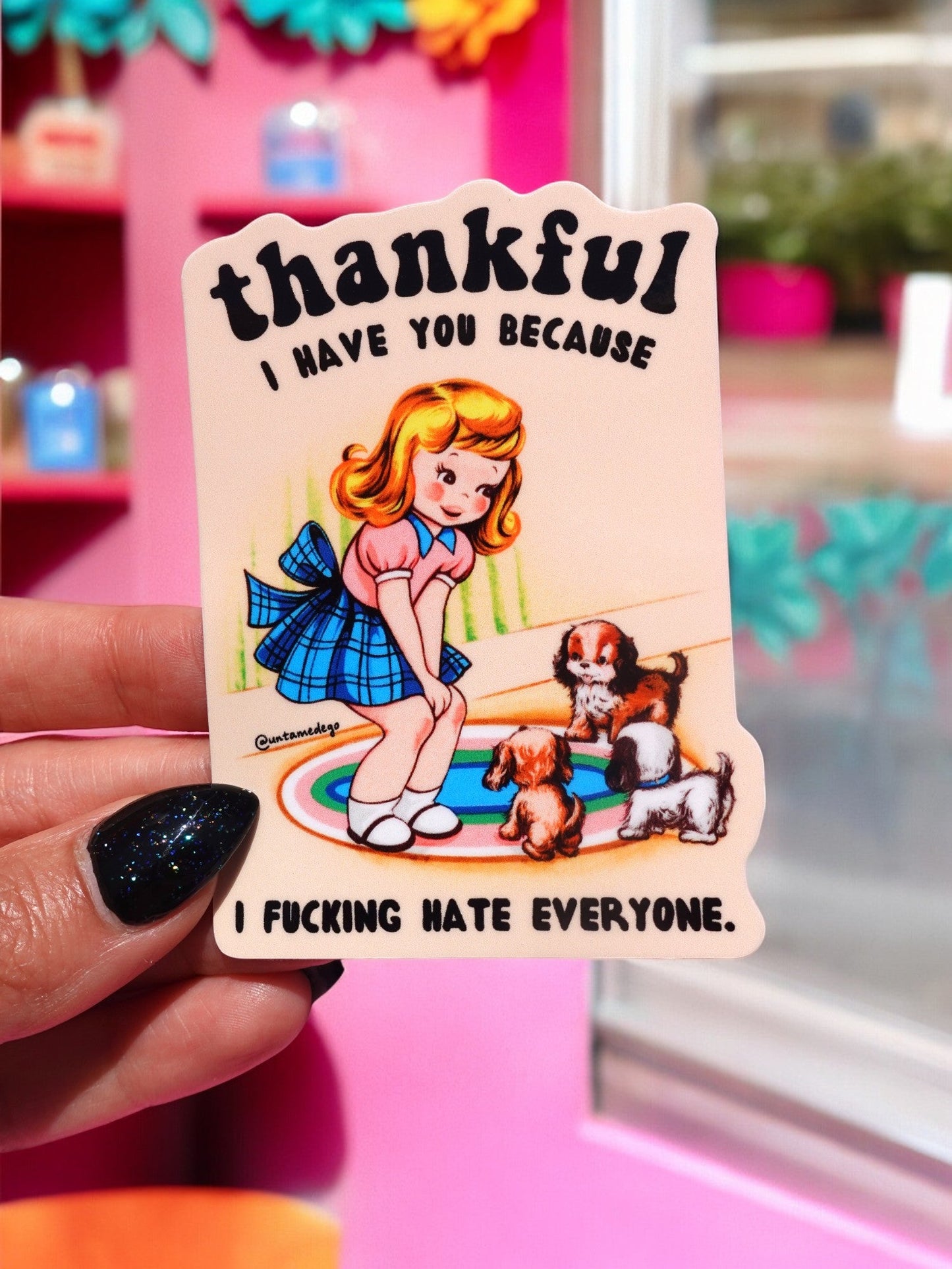 Funny Vinyl Sticker – Thankful I Have You – Dog Waterproof Dark Humor Decal