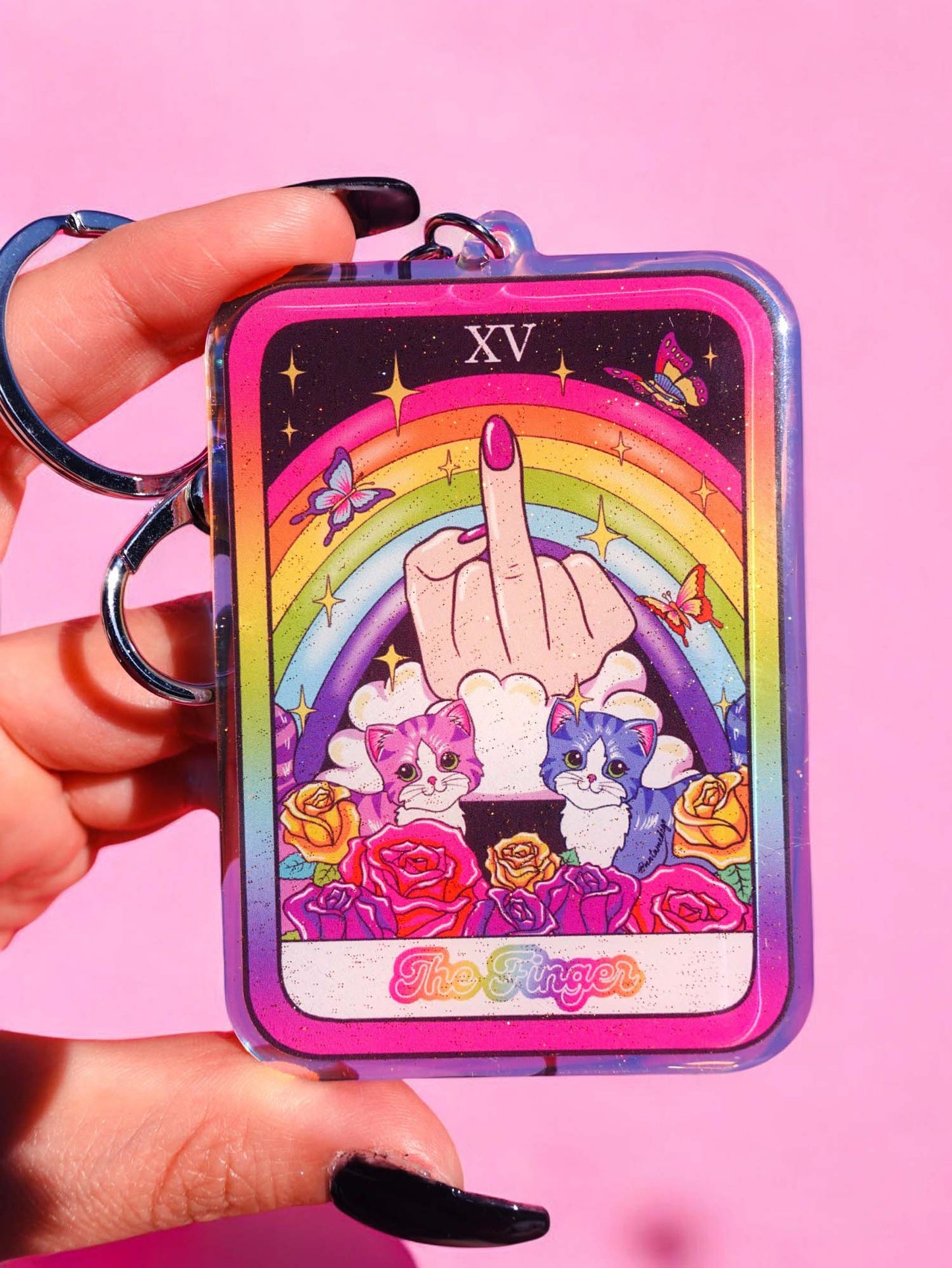 The Finger Rainbow Acrylic Keychain
