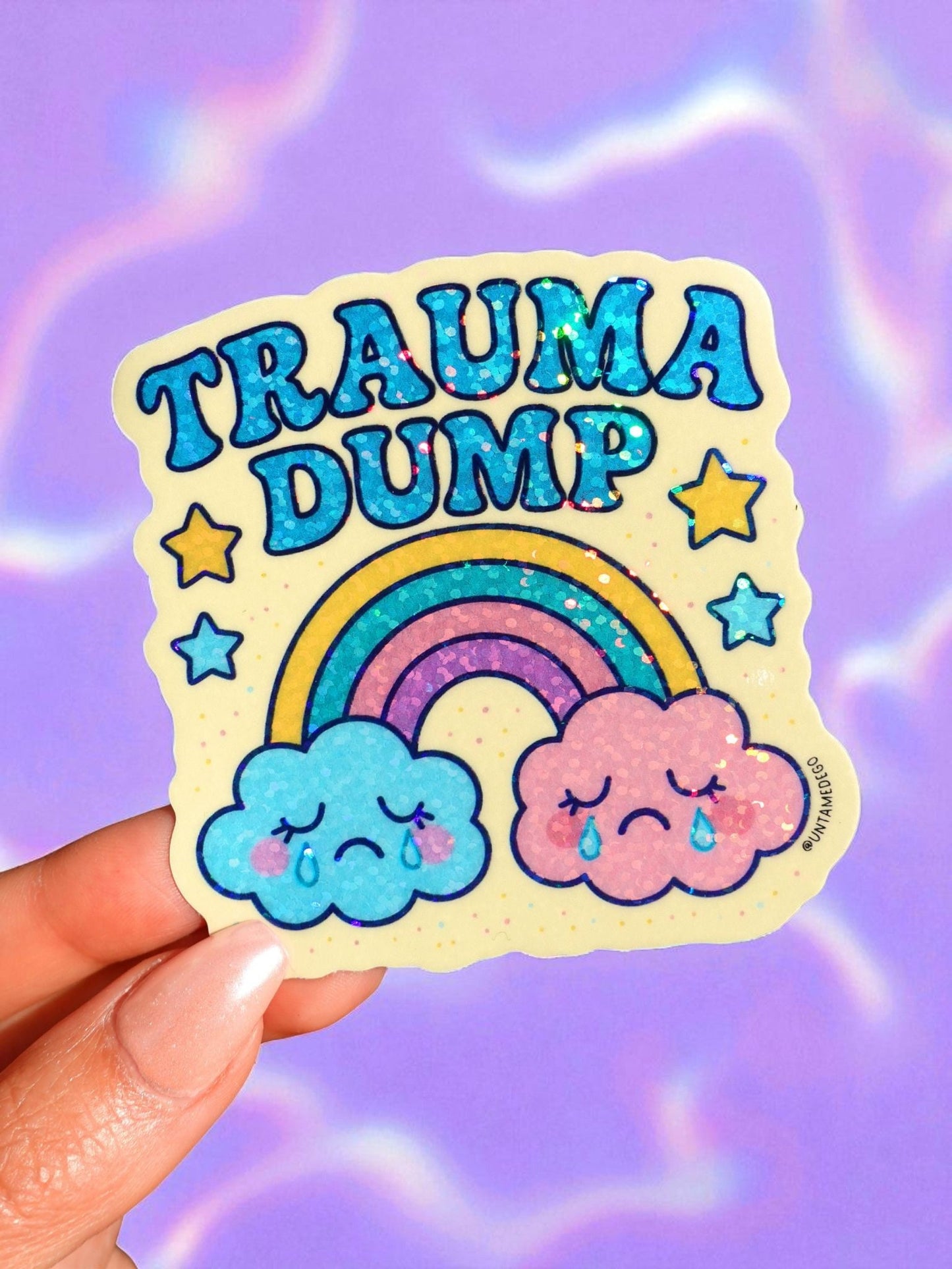 Funny Mental Health Sticker Pack –  Holographic Waterproof Vinyl Decals – Discounted Bundle of Anxiety, Therapy & Trauma Humor